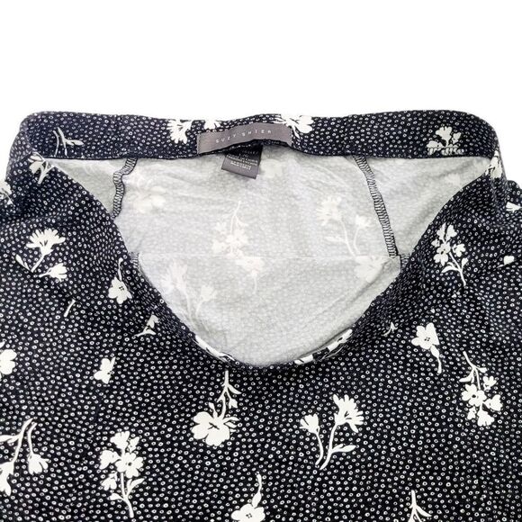 2/$20 Y2K Suzy Shier Black & White Floral Pattern Dress Skirt Size: Large - Picture 4 of 8